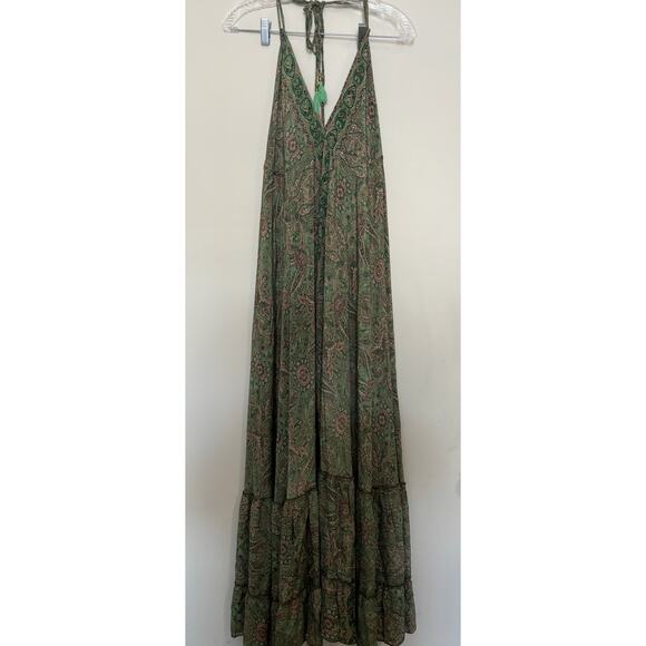 Karma Highway Dresses & Skirts - Karma Highway Maxi Dress Open Back OS Boho Sundress Green Spaghetti Straps